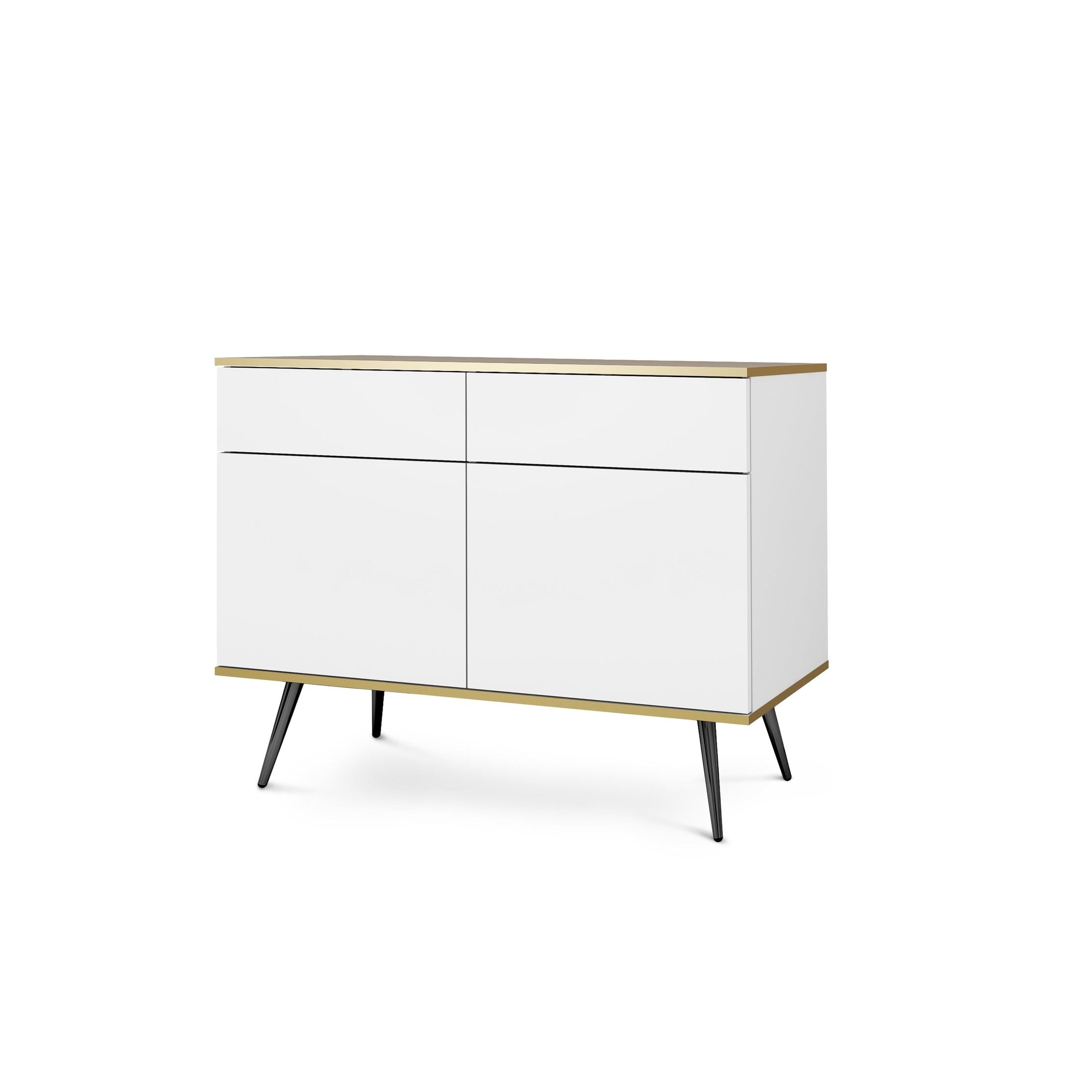 Komoda 107x85 w stylu glamour | Meva Biały Czarny