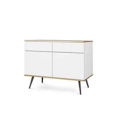 Komoda 107x85 w stylu glamour | Meva Biały Czarny