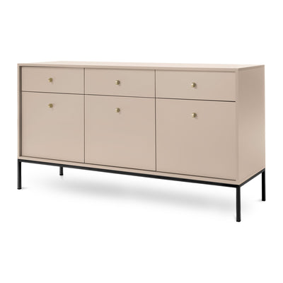 Komoda 154x84 w stylu vintage | Kviat Beż Piaskowy Czarny