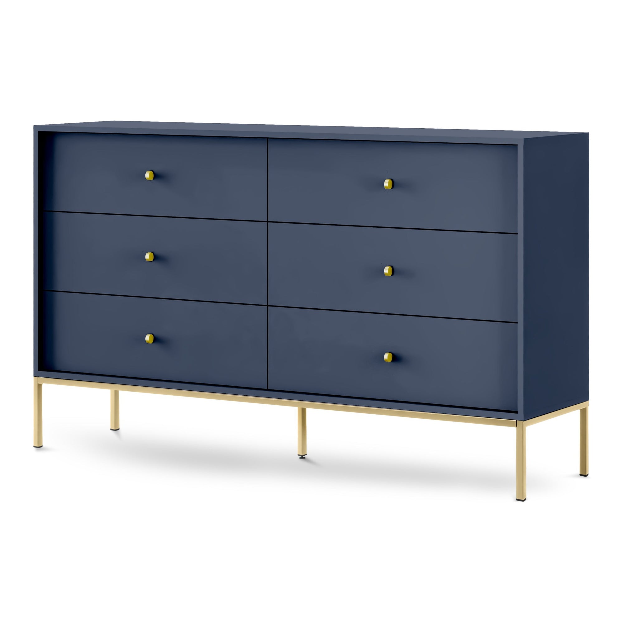 Komoda 154x89 w stylu vintage - pojemna zabudowa z szufladami, złote uchwyty, metalowe nogi | Kviat Granat Złota
