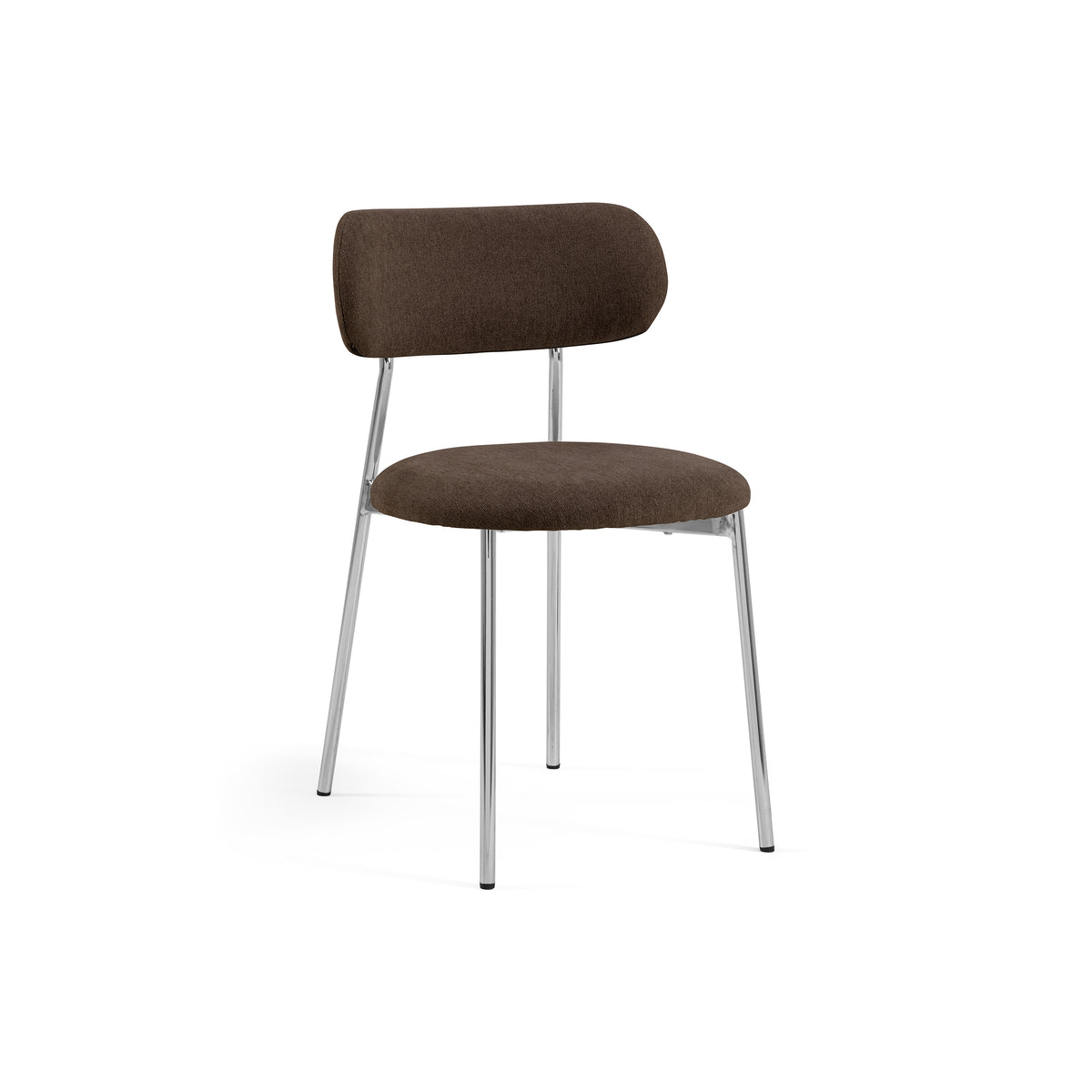 Stuhl Dotto 47x79 Braun mit Schrägstreifen – brauner Esszimmerstuhl mit Stoffbezug im Chenille-Stil