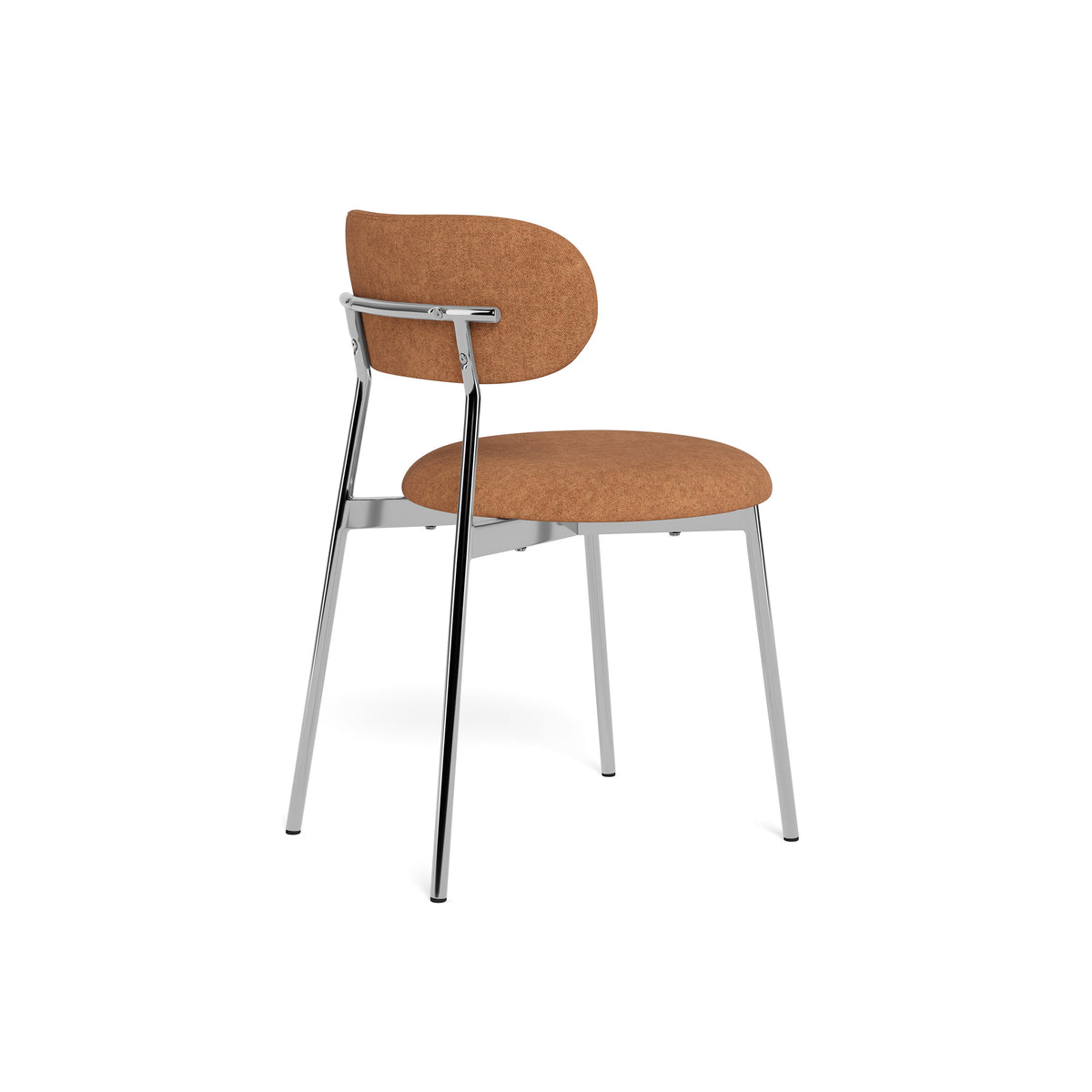 Stuhl Dotto 47x79 Terrakotta mit schräg abfallender Rückenlehne – verchromter Griff unter der Rückenlehne, Stuhl im Modern-Retro-Stil