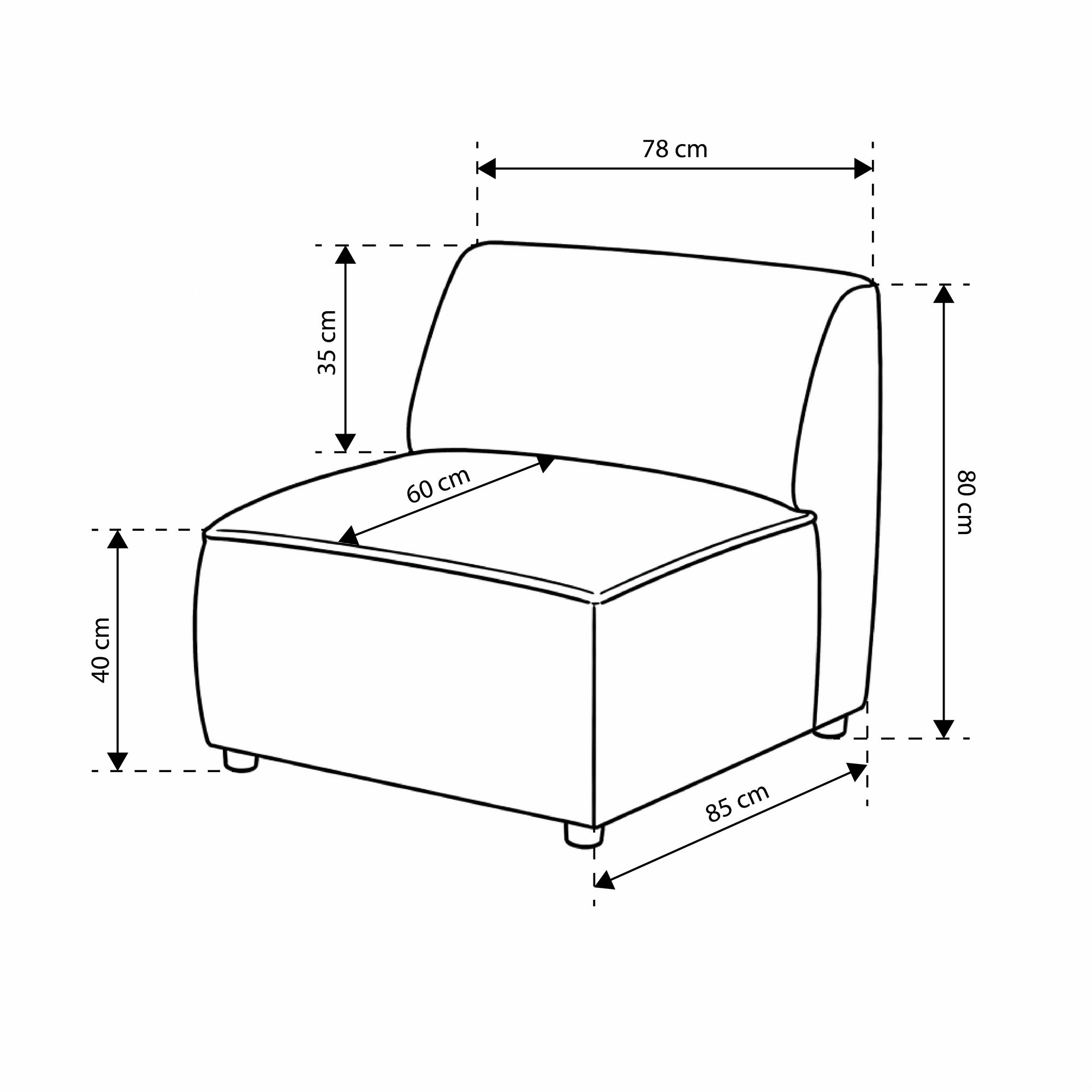 Sofa Modułowa BRICK Moduł S Lewo