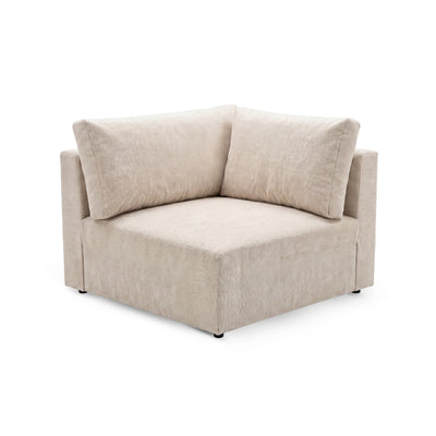 Eckmodul des Ecksofas Iskeli Plus Creme Taupe (ARAGON 03) – Modul 108 × 108 cm mit zwei Rückenkissen