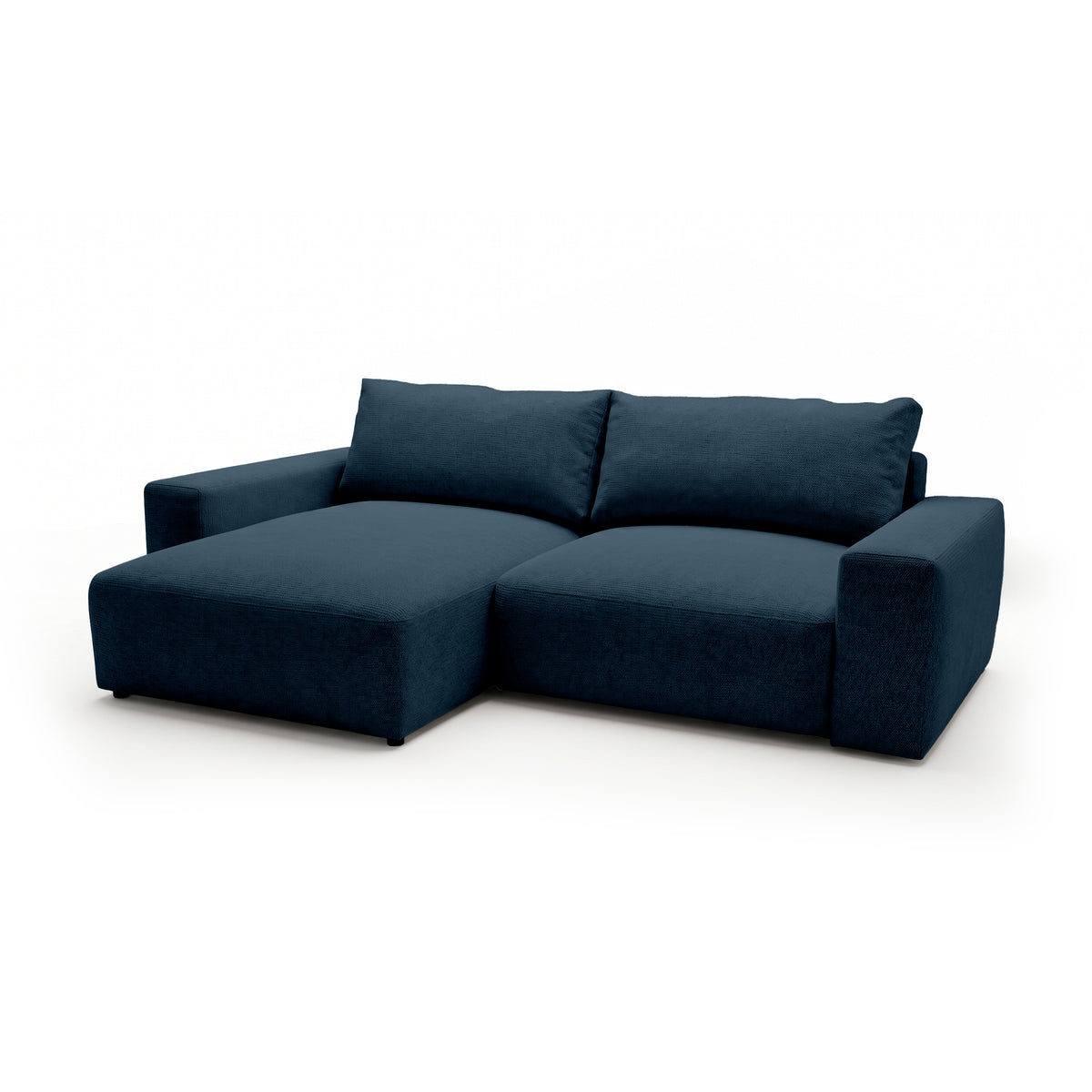 Modulares Ecksofa Iskeli Tintentgranit (ARAGON 74) linksseitig Schrägansicht – Ecksofa mit Ottomane im Stoff Aragon