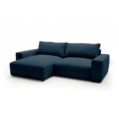 Modulares Ecksofa Iskeli Tintentgranit (ARAGON 74) linksseitig Schrägansicht – Ecksofa mit Ottomane im Stoff Aragon