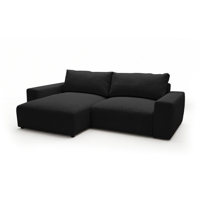 Modulares Ecksofa Iskeli Raven's Deep (ARAGON 99) linksseitig Schrägansicht – Ecksofa mit Ottomane im Stoff Aragon