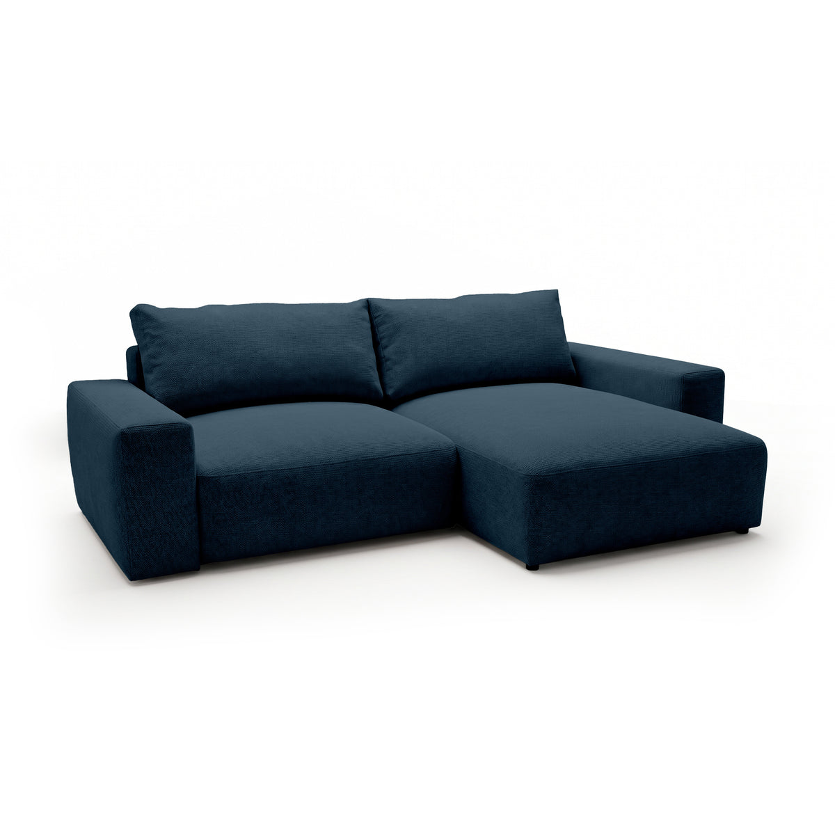 Modulares Ecksofa Iskeli Tintentgranit (ARAGON 74) rechtsseitig Schrägansicht – Ecksofa mit Ottomane im Stoff Aragon
