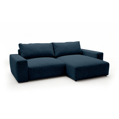Modulares Ecksofa Iskeli Tintentgranit (ARAGON 74) rechtsseitig Schrägansicht – Ecksofa mit Ottomane im Stoff Aragon