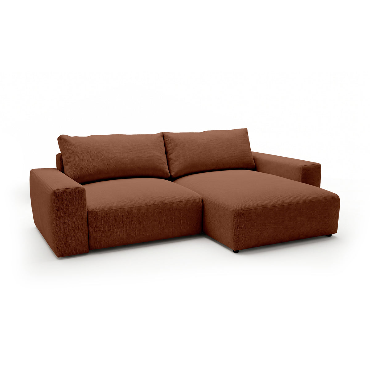 Modulares Ecksofa Iskeli Zimt-Matt (ARAGON 56) rechtsseitig Schrägansicht – Ecksofa mit Ottomane im Stoff Aragon