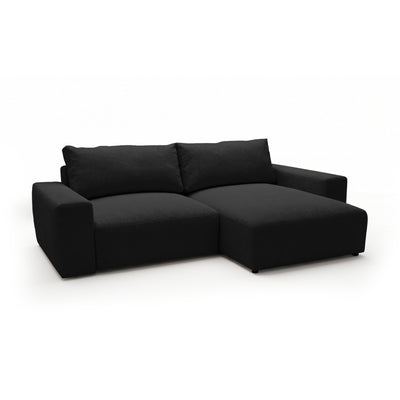 Modulares Ecksofa Iskeli Raven's Deep (ARAGON 99) rechtsseitig Schrägansicht – Ecksofa mit Ottomane im Stoff Aragon