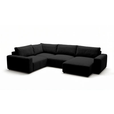 Modulares Ecksofa UL Iskeli Plus 341 cm Raven's Deep (ARAGON 99) rechtsseitig Schrägansicht – großes Ecksofa im Stoff Aragon
