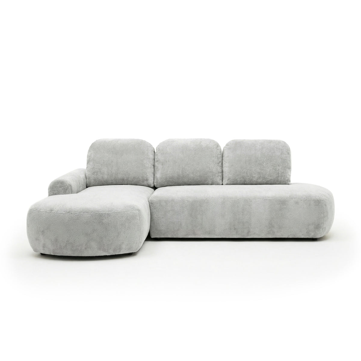 Ecksofa Moluni 263 cm Perlasche (BELLINI 01) linksseitig – Ecksofa mit Bettkasten