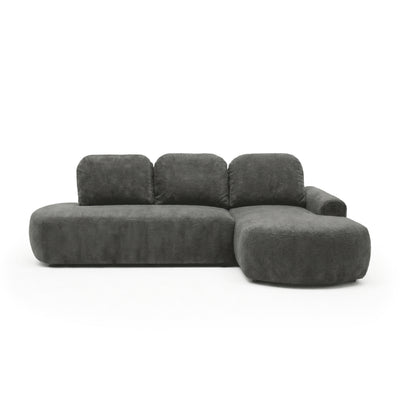 Ecksofa Moluni 263 cm Olivdämmerung (BELLINI 03) rechtsseitig – weiches Ecksofa mit Schlaffunktion