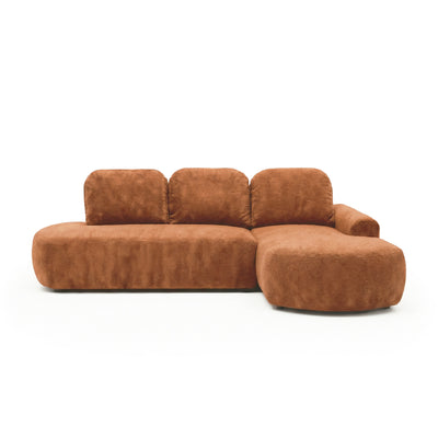 Ecksofa Moluni 263 cm Rostkastanie (BELLINI 09) rechtsseitig – Récamiere rechts, Ansicht von vorne