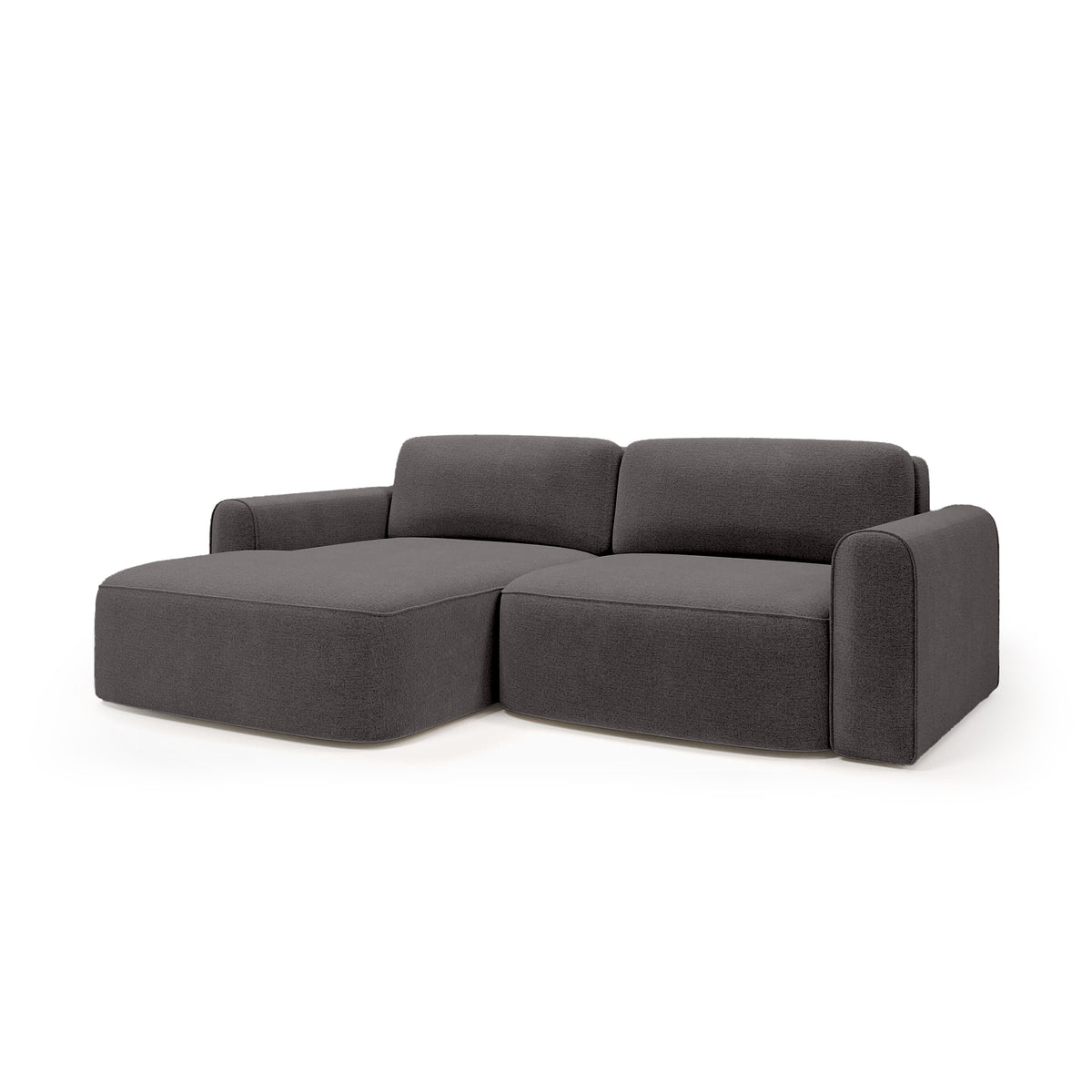 Ecksofa Saniri linksseitig in Dunkle Sepia (CASTEL 93) – gepolstertes Ecksofa