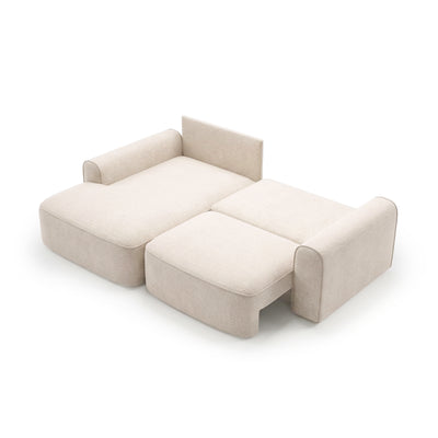 Ecksofa Saniri linksseitig – ausgezogene Schlaffläche, Schlafecksofa mit Automatik
