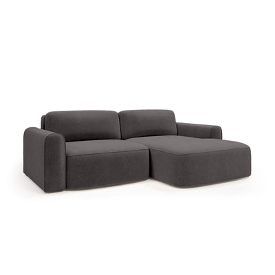 Ecksofa Saniri rechtsseitig in Dunkle Sepia (CASTEL 93) – gepolstertes Ecksofa