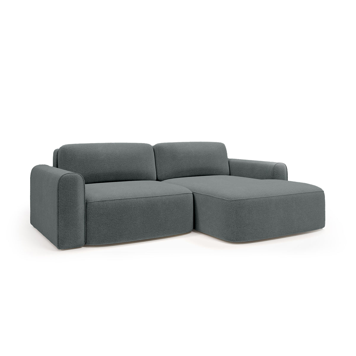 Ecksofa Saniri rechtsseitig in Granitschatten (CASTEL 90) – gepolstertes Ecksofa