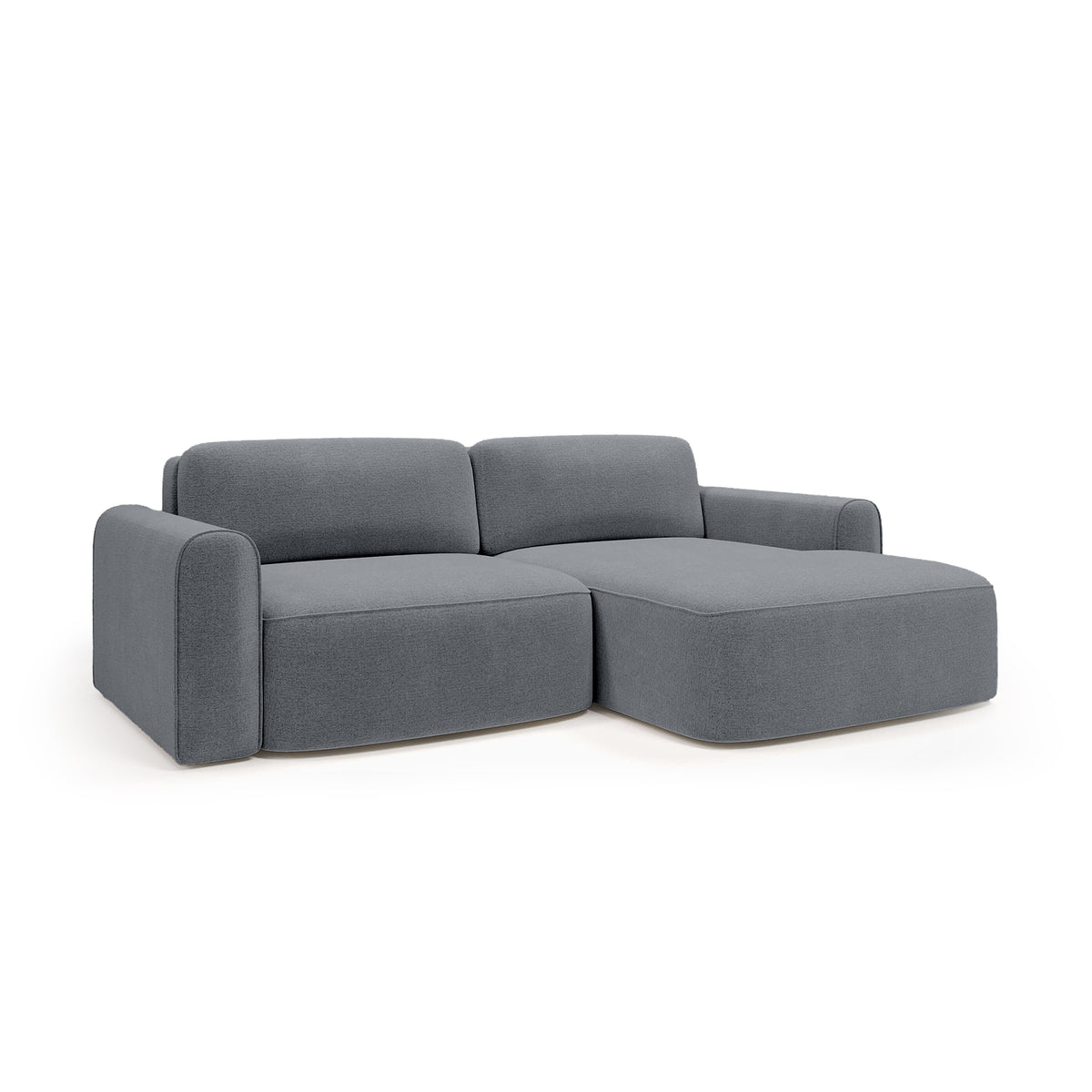 Ecksofa Saniri rechtsseitig in Blaugraues Matt (CASTEL 91) – gepolstertes Ecksofa