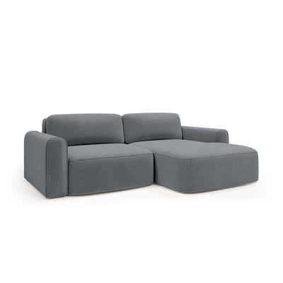 Ecksofa Saniri rechtsseitig in Blaugraues Matt (CASTEL 91) – gepolstertes Ecksofa