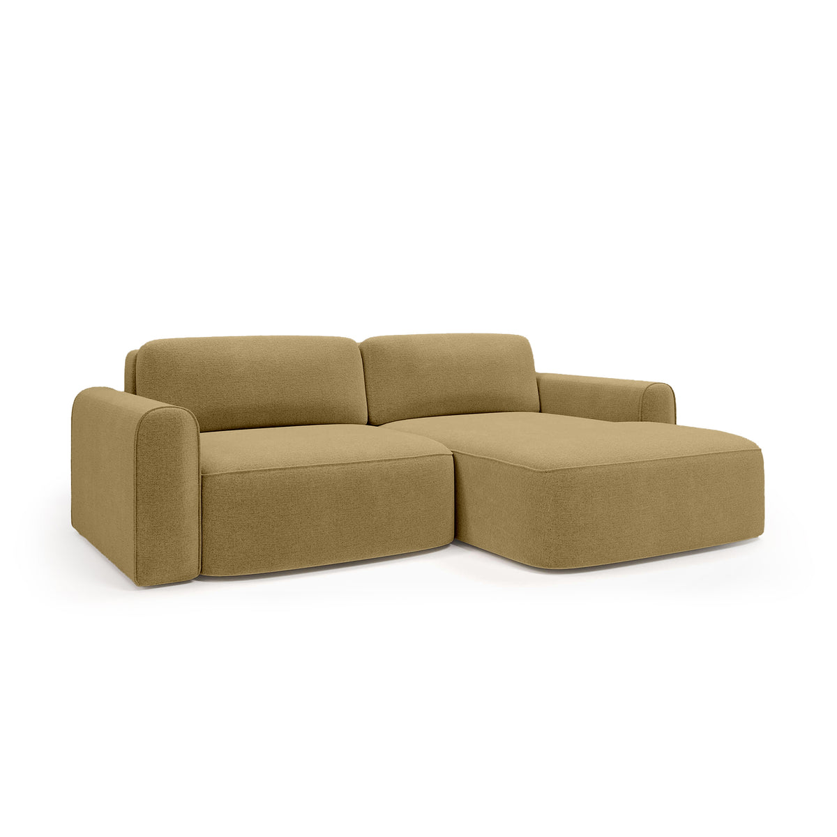 Ecksofa Saniri rechtsseitig in Goldsandstein (CASTEL 48) – gepolstertes Ecksofa