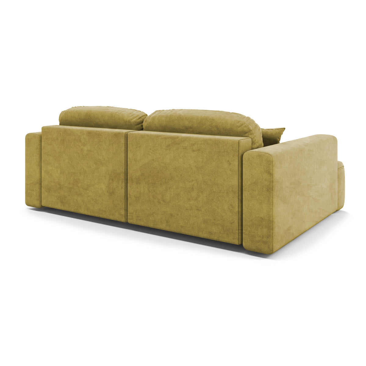 Ecksofa Senvali 240 cm Golden Sepia (CLOUD 32) – gepolsterte Rückseite, Ecksofa zum Aufstellen in der Raummitte