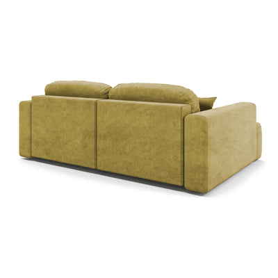 Ecksofa Senvali 240 cm Golden Sepia (CLOUD 32) – gepolsterte Rückseite, Ecksofa zum Aufstellen in der Raummitte