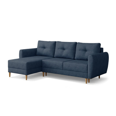 Ecksofa mit Schlaffunktion Harmi Sturmmarine (SAWANA 20), linksseitige Version, Flechtgewebe Sawana