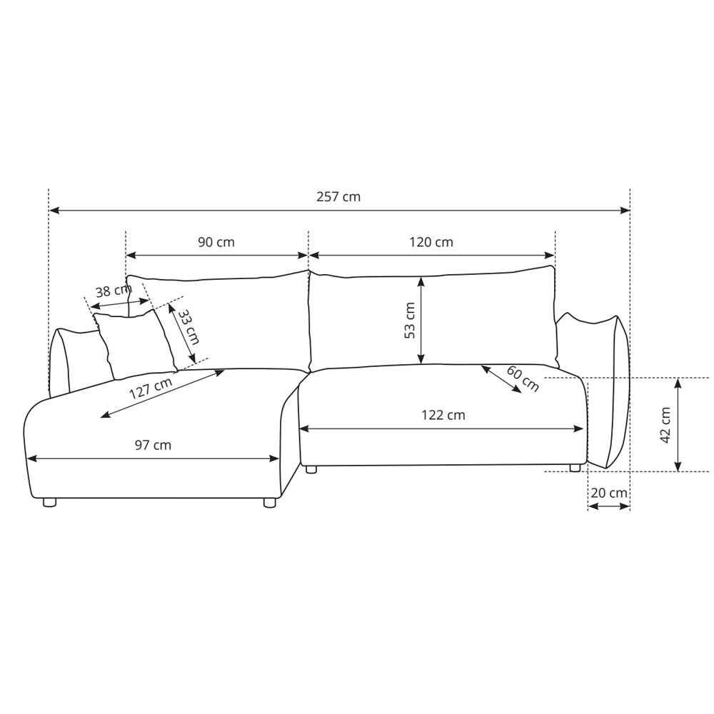 Narożnik z funkcją spania ALLORO