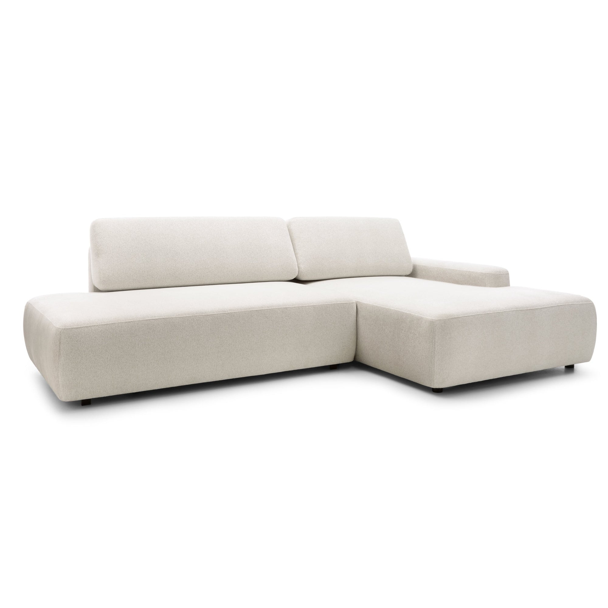 Narożnik z funkcją spania 4-osobowy 125x210 w stylu japandi – tapicerowany tył, system DL | Bamby