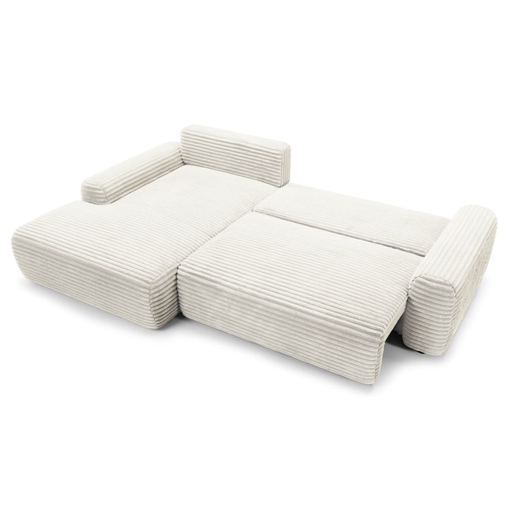 Narożnik z funkcją spania 125x200 z pojemnikiem w stylu nowoczesnym – tkanina Tilia, mechanizm DL | Dori