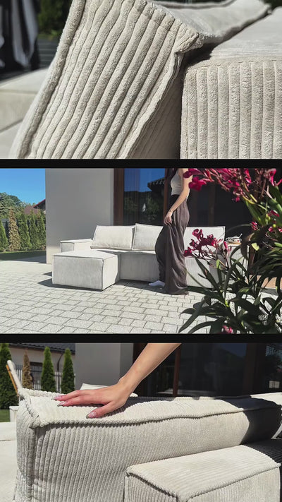 Universelles Ecksofa mit Schlaffunktion 3-Sitzer 200x142–154 im Loft-Stil | Agi