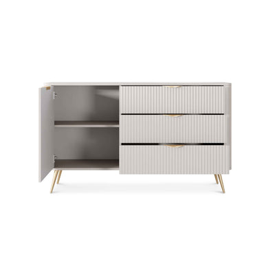 Komoda 138x81 z szufladami i drzwiami w stylu eleganckim | Laanti
