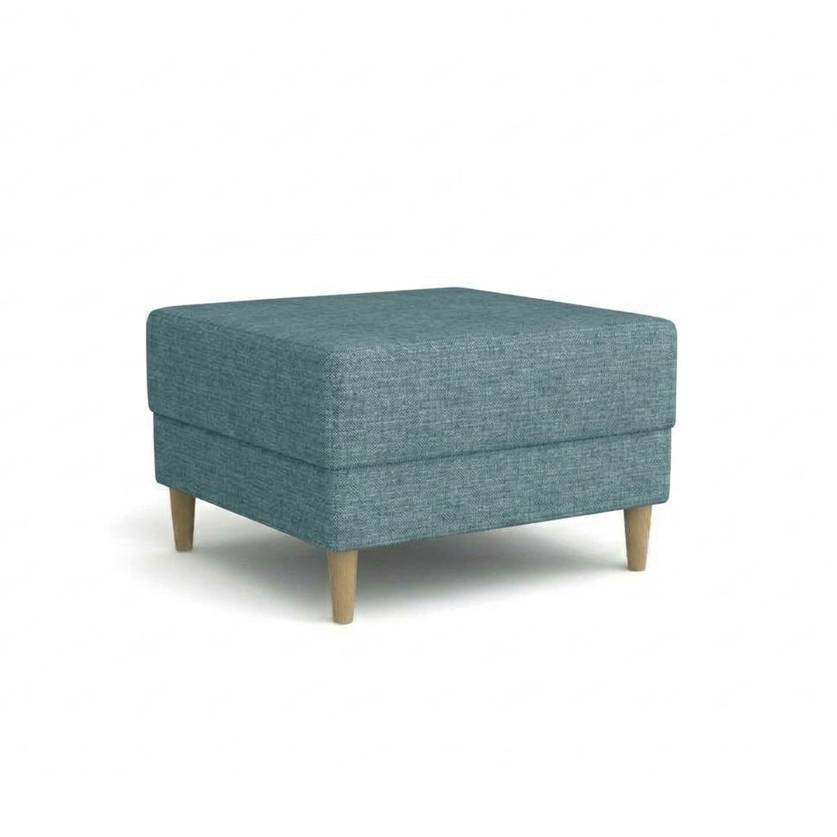 Pouf Harmi 66x66 Marinefels (SAWANA 33) – gepolsterter Pouf aus Flechtgewebe auf Buchenholzbeinen