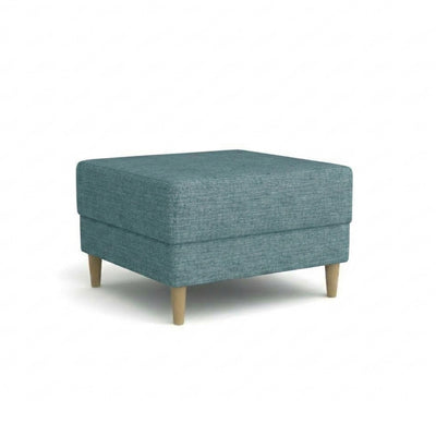 Pouf Harmi 66x66 Marinefels (SAWANA 33) – gepolsterter Pouf aus Flechtgewebe auf Buchenholzbeinen