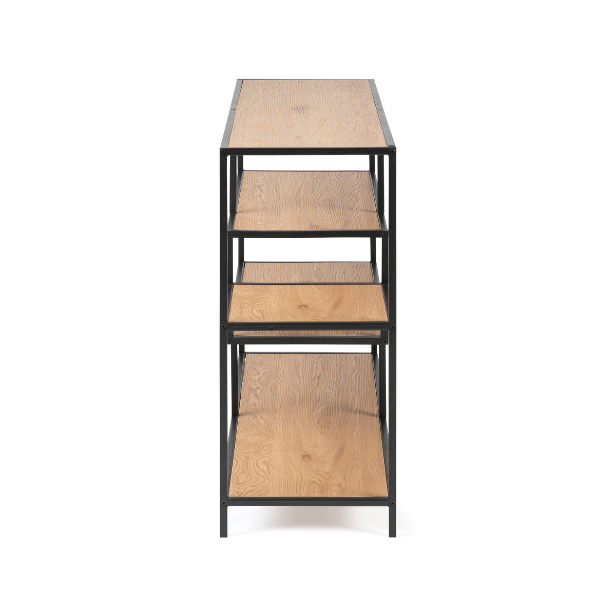 Regal „Skeleto“ 114 x 78, Wilde Eiche, Seitenansicht – flaches Regal für Regalböden mit einer Tiefe von 35 cm