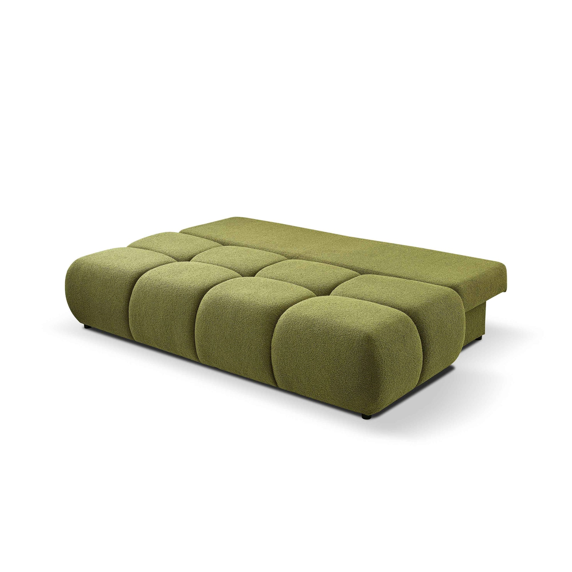 Sofa 3-osobowa z funkcją spania 142x200 w stylu miękkiego minimalizmu – z pojemnikiem, automat DL | Milorya