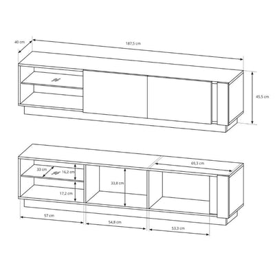 Szafka RTV 188x46 w stylu glamour | Armelia