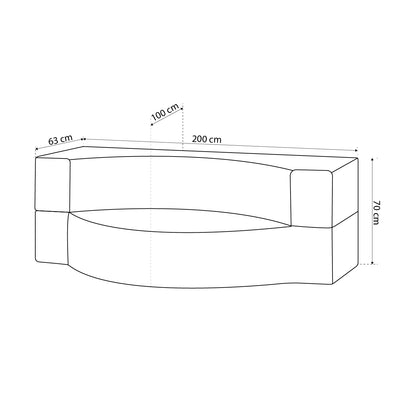 Modulares Schaumstoffsofa 200 cm mit Schlaffunktion im Japandi-Stil | Lunaria