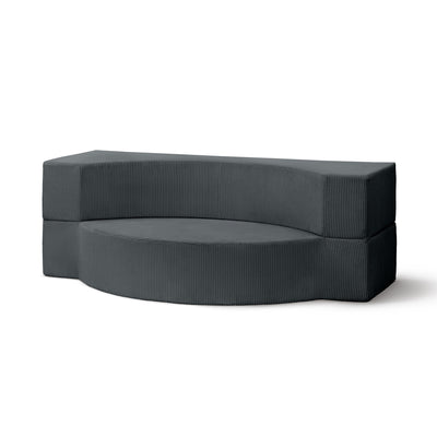Sofa piankowa modułowa 200 cm z funkcją spania w stylu japandi | Lunaria Grafitowy Mech (POSO 60)