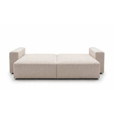 Sofa Iskeli 260 cm Creme Taupe (ARAGON 03) ausgeklappt – Sofa mit Schlaffunktion, Mechanismus Automatik DL