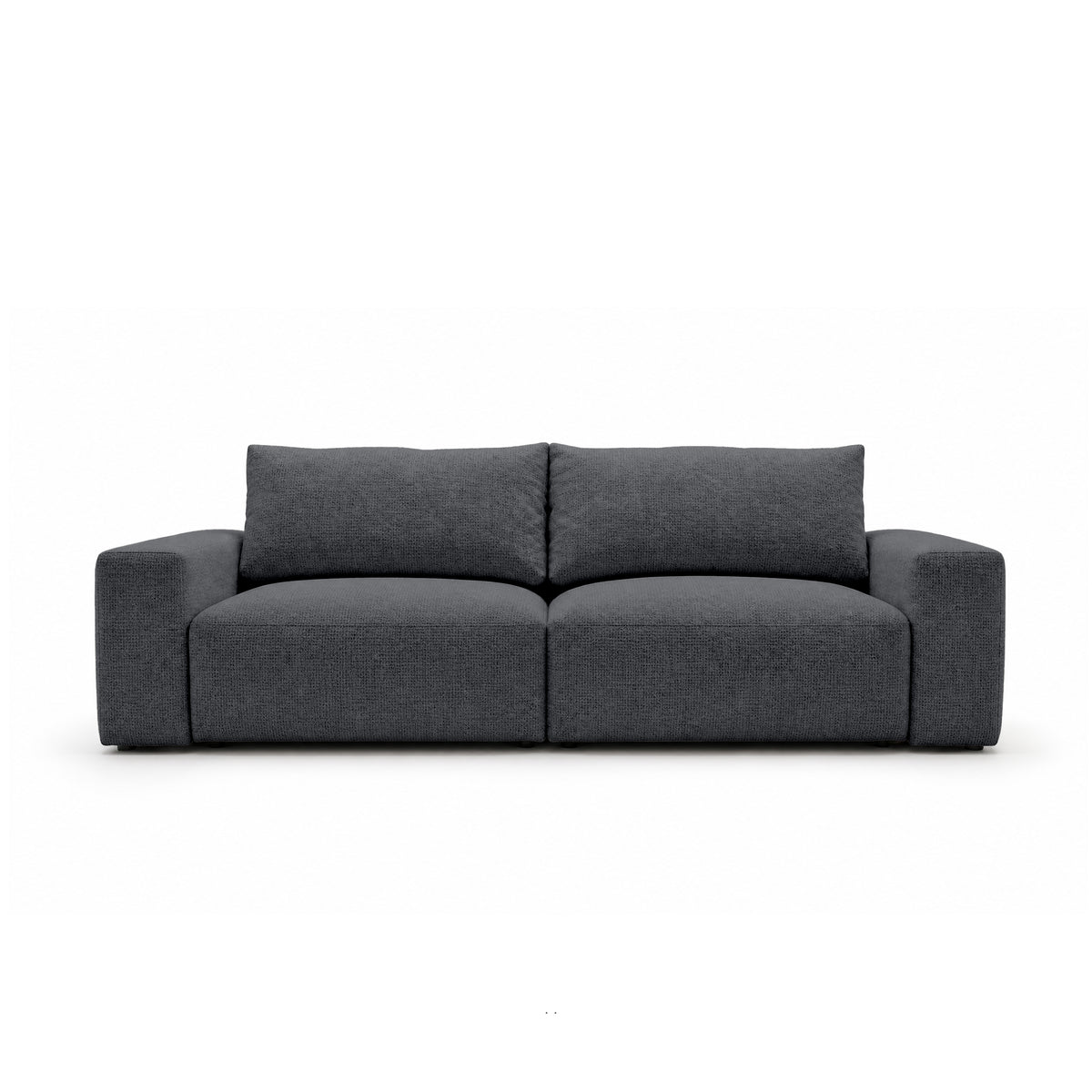 Modulsofa Iskeli 260 cm Dunkle Asche (ARAGON 93) von vorne – Sofa mit Bettkasten im Stoff Aragon