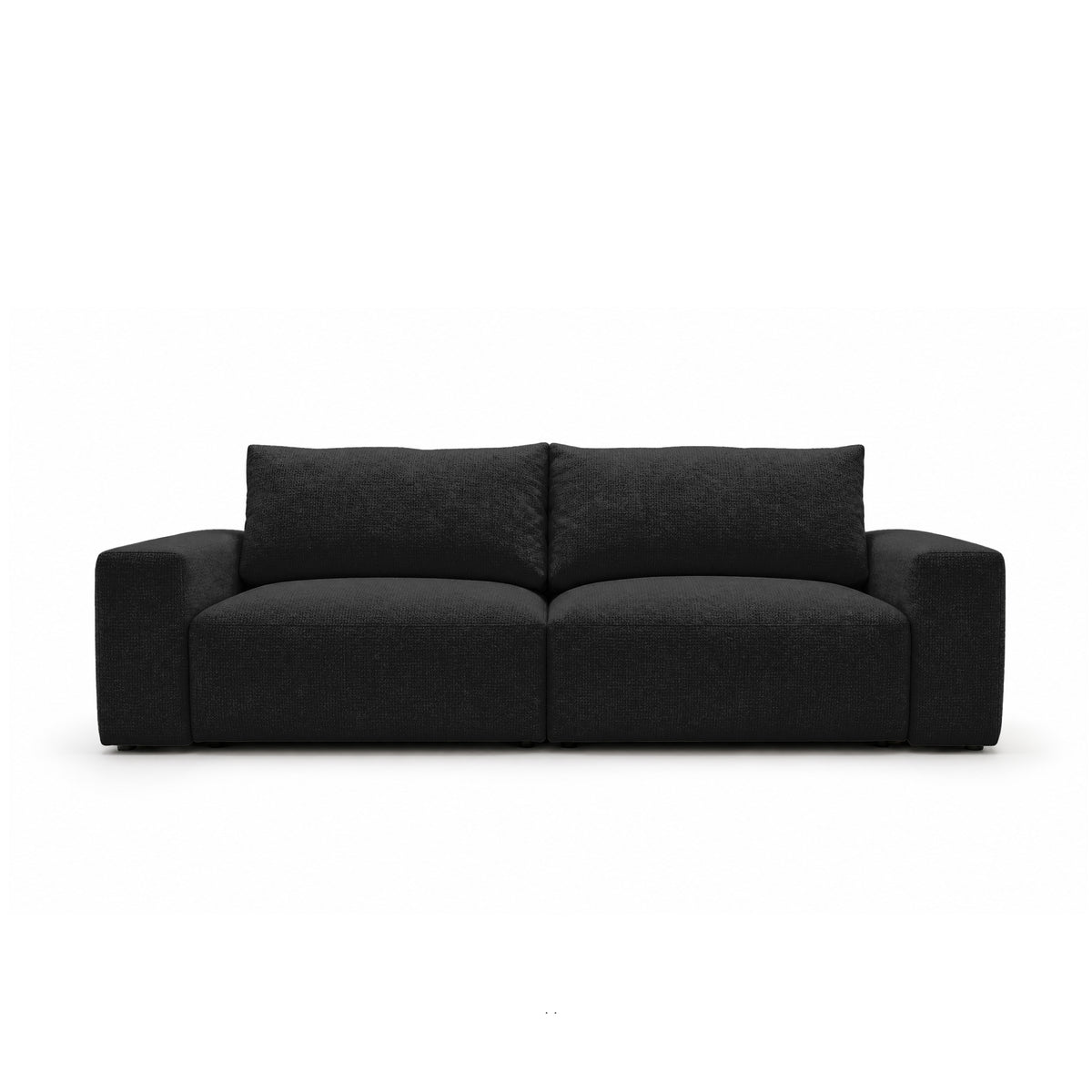 Modulsofa Iskeli 260 cm Raven's Deep (ARAGON 99) von vorne – Sofa mit Bettkasten im Stoff Aragon