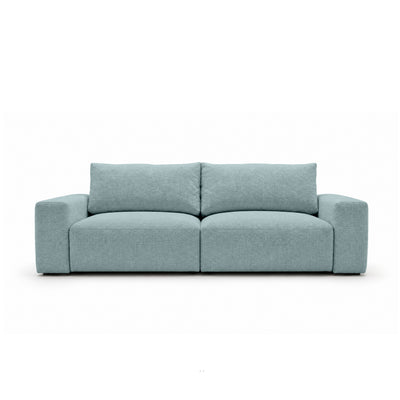 Modulsofa Iskeli 260 cm Eisazur (ARAGON 70) von vorne – Sofa mit Bettkasten im Stoff Aragon