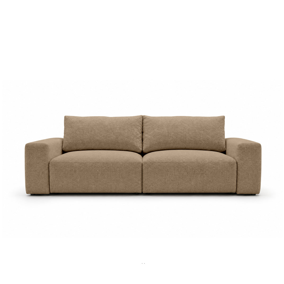 Modulsofa Iskeli 260 cm Walnussbeige (ARAGON 14) von vorne – Sofa mit Bettkasten im Stoff Aragon