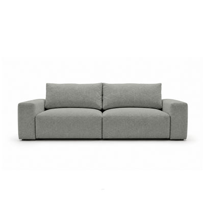 Modulsofa Iskeli 260 cm Stahlgrau (ARAGON 83) von vorne – Sofa mit Bettkasten im Stoff Aragon