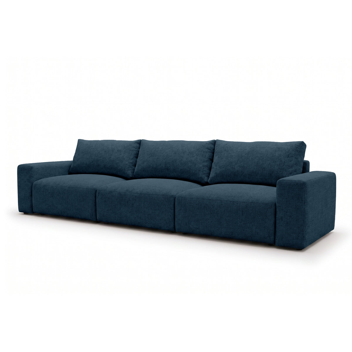 Modulsofa Iskeli Plus 361 cm Tintentgranit (ARAGON 74) Schrägansicht – Sofa mit Schlaffunktion im Stoff Aragon