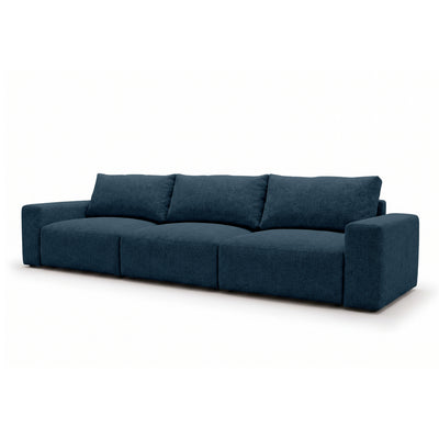 Modulsofa Iskeli Plus 361 cm Tintentgranit (ARAGON 74) Schrägansicht – Sofa mit Schlaffunktion im Stoff Aragon
