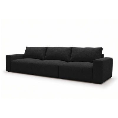 Modulsofa Iskeli Plus 361 cm Raven's Deep (ARAGON 99) Schrägansicht – Sofa mit Schlaffunktion im Stoff Aragon